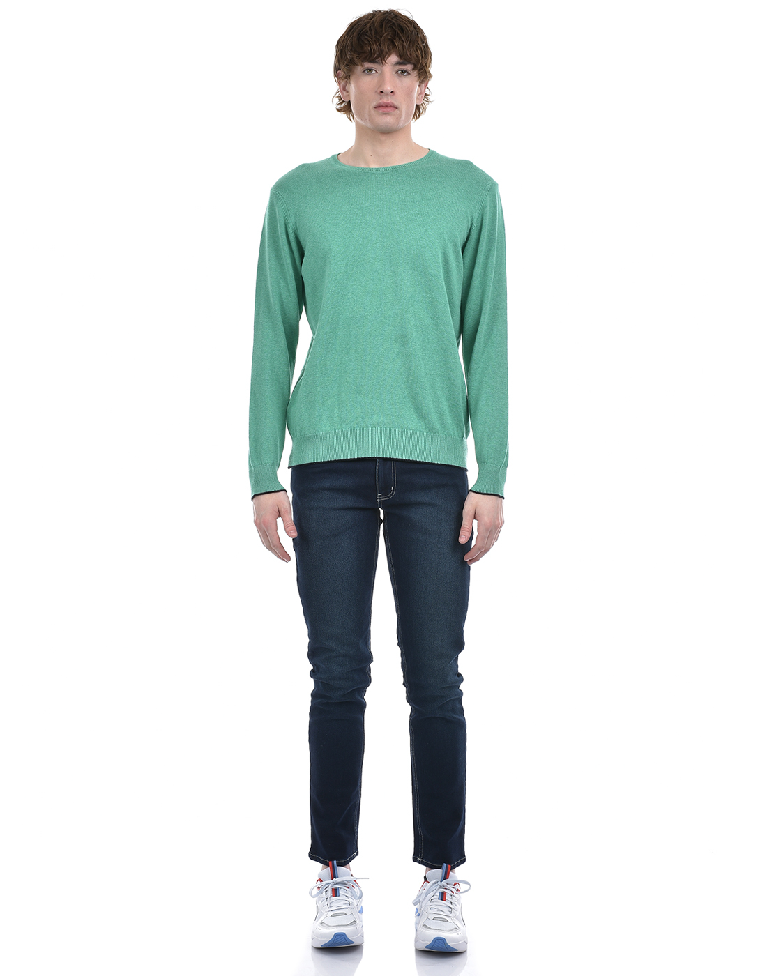 Numero Uno Men Solid Green Sweater